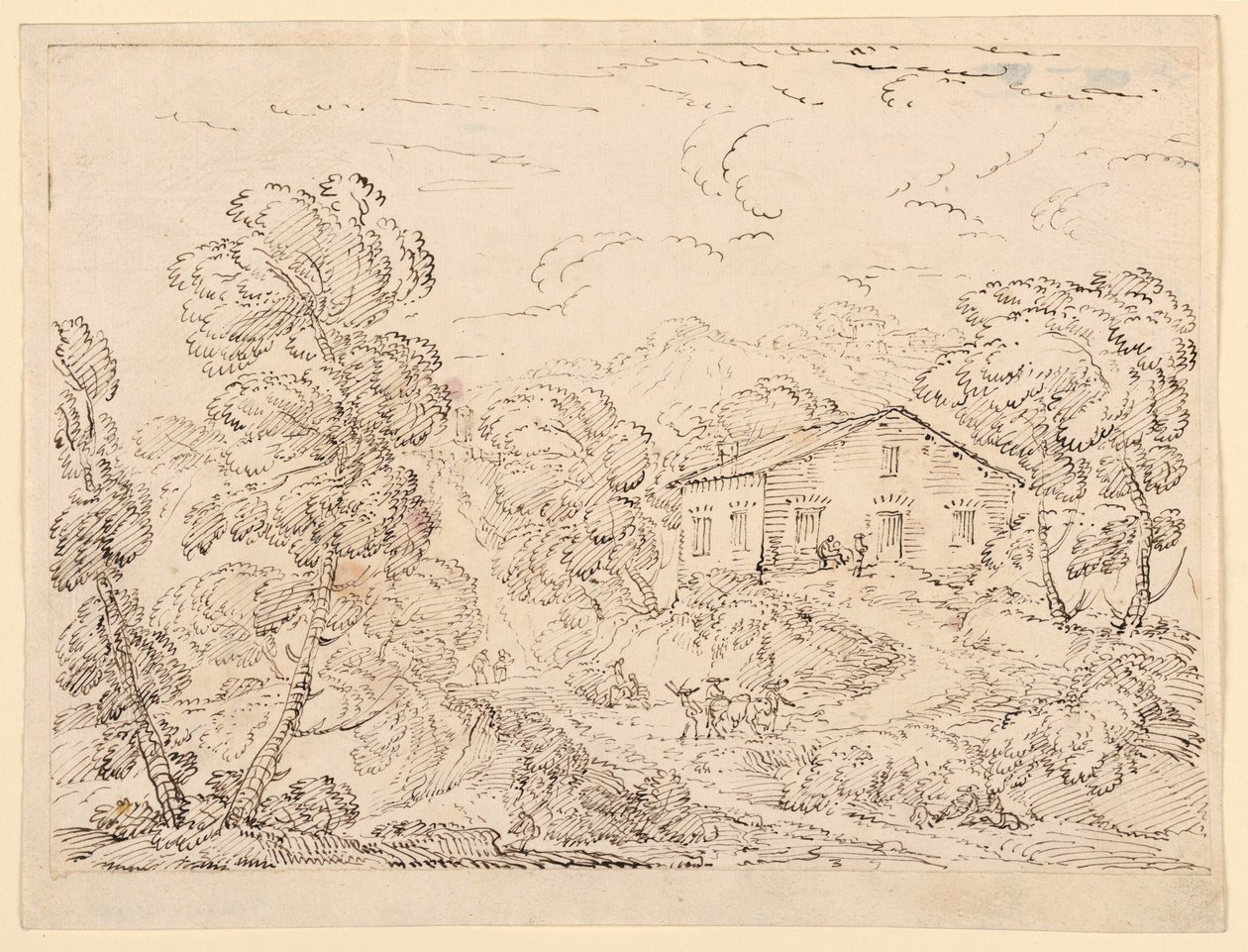 Dessin, Une trattoria dans les bois, 1760-1770 - Carlo Marchionni