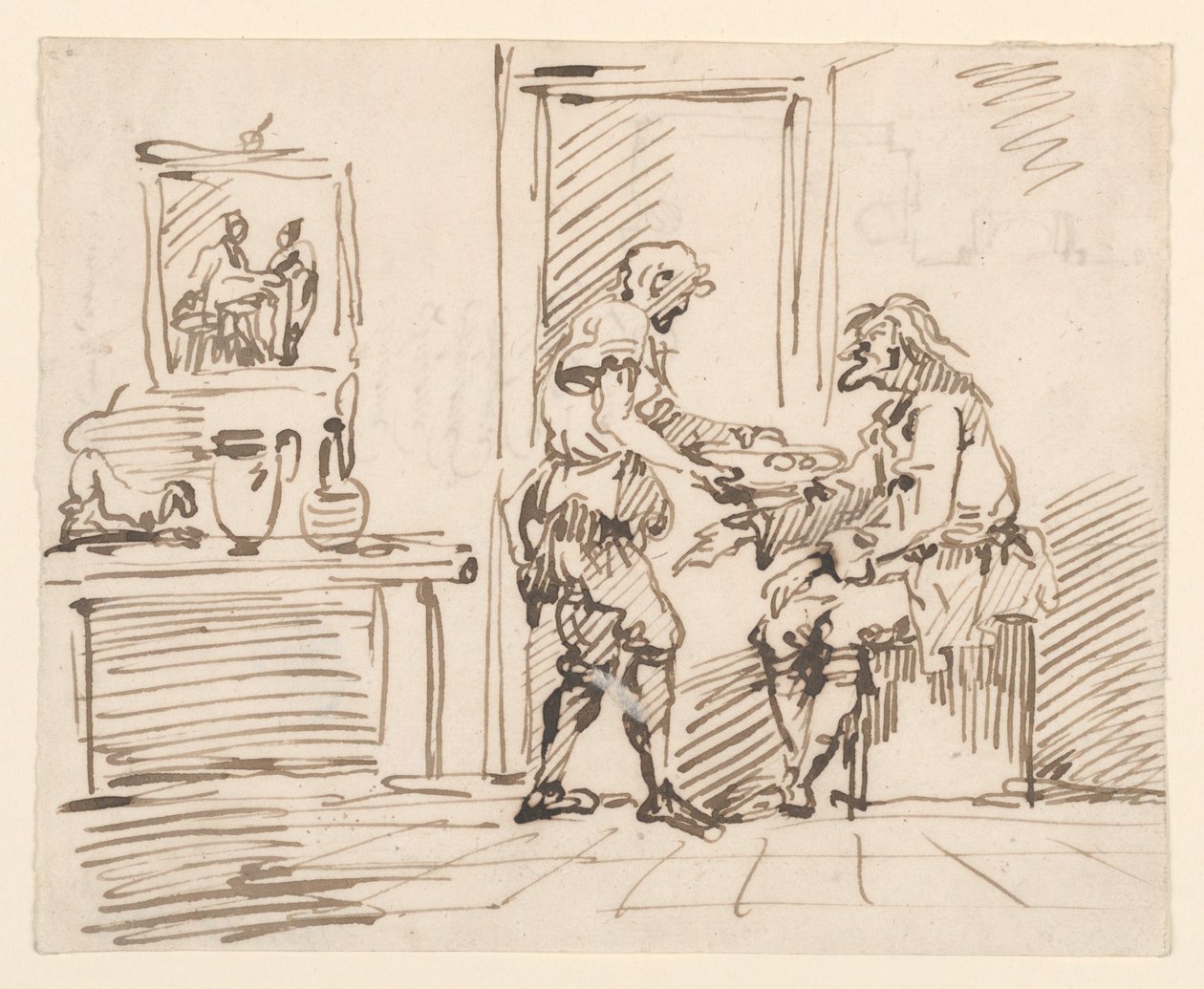 Dessin, Scène de genre, 1725-50 - Carlo Marchionni