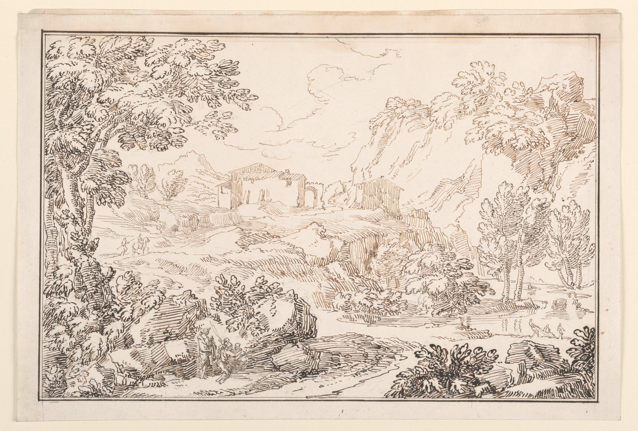 Dessin, Un paysage, 1770-86 - Carlo Marchionni