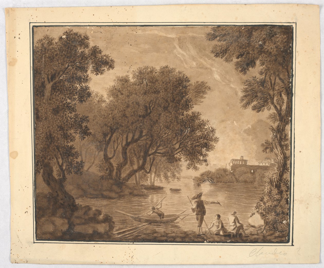 Pêcheurs dans le paysage - Carlo Marchionni