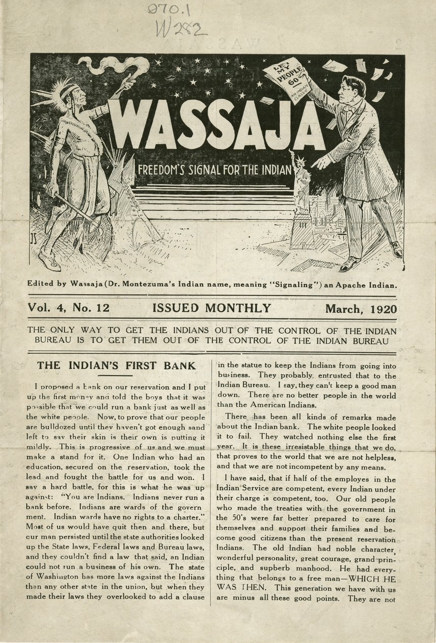 Numéro de Wassaja, Vol. 4, No. 12 - Carlos Montezuma