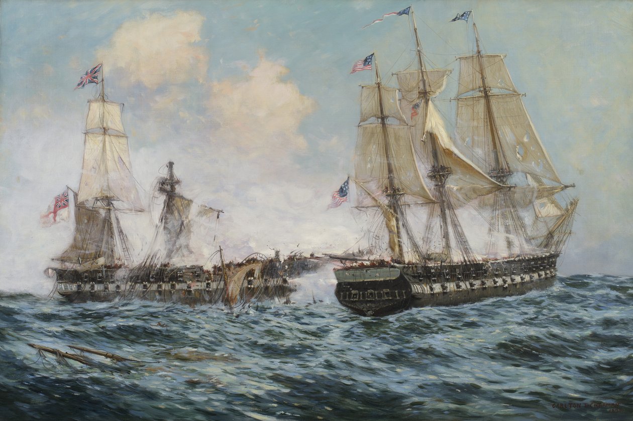 Engagement entre la frégate américaine Constitution et le H.M.S. Java, 1896 - Carlton Theodore Chapman