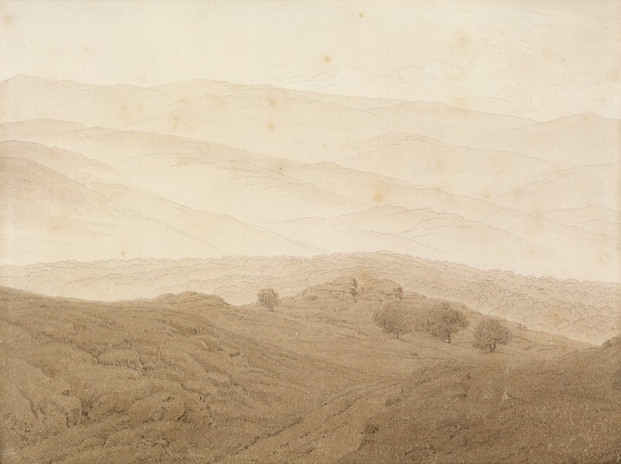 Paysage de montagne près de Teplitz - Caspar David Friedrich