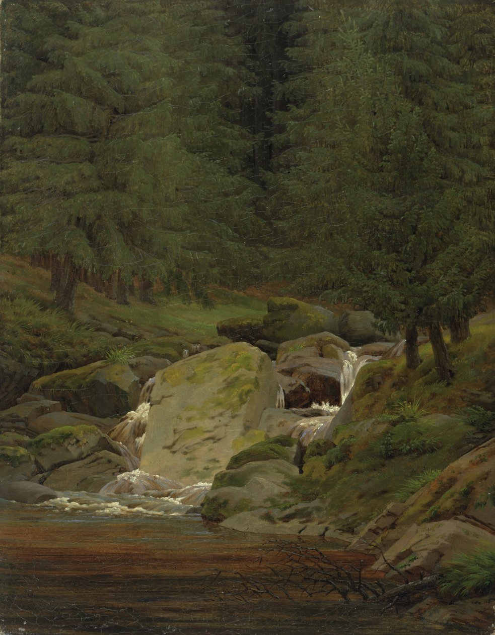 Les Éternels près de la cascade - Caspar David Friedrich