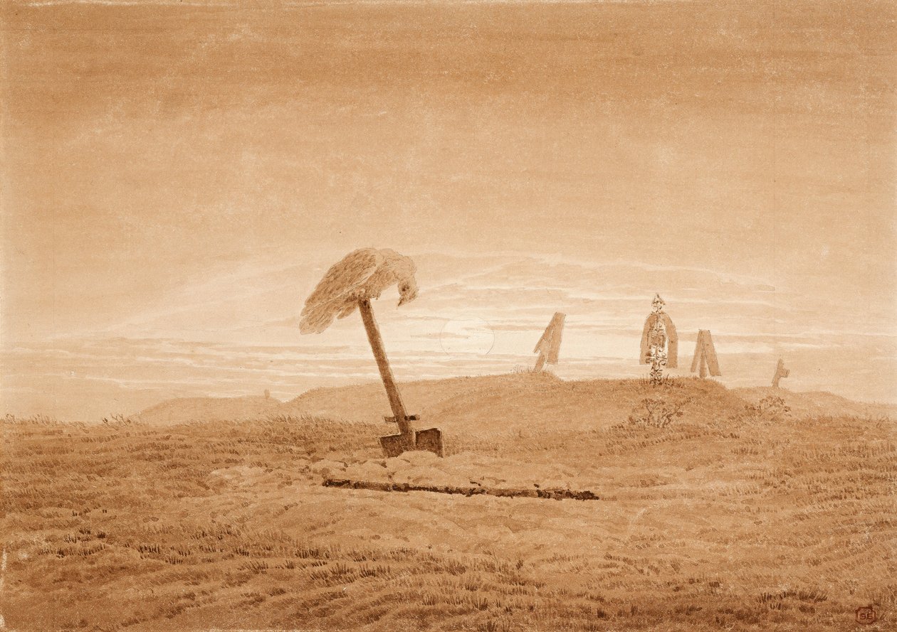 Paysage avec tombes, vers 1835-1837 - Caspar David Friedrich