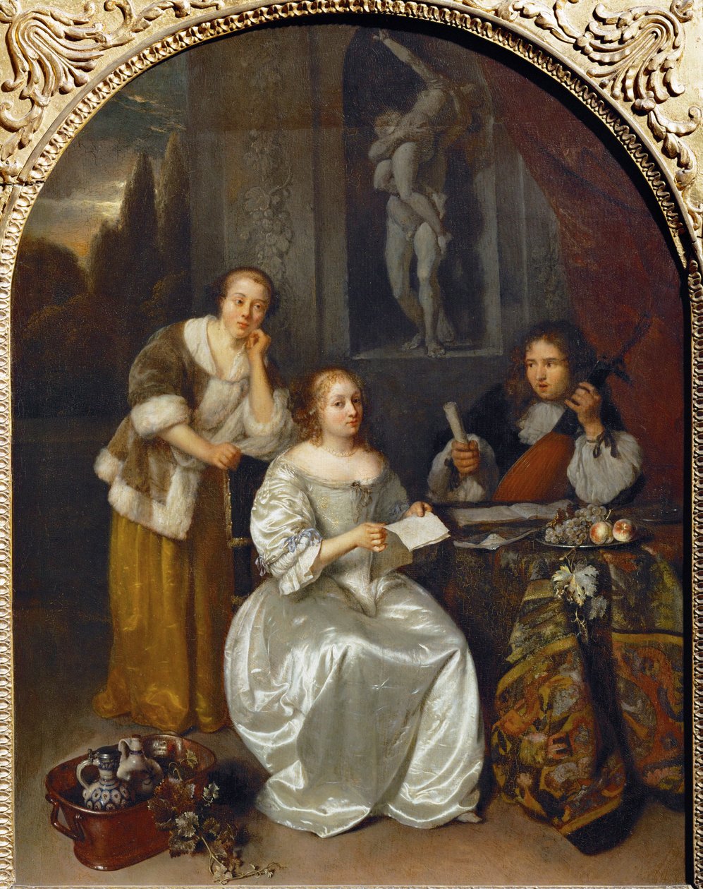 La lecon de chant - La leçon de chant ... - Caspar (studio of) Netscher