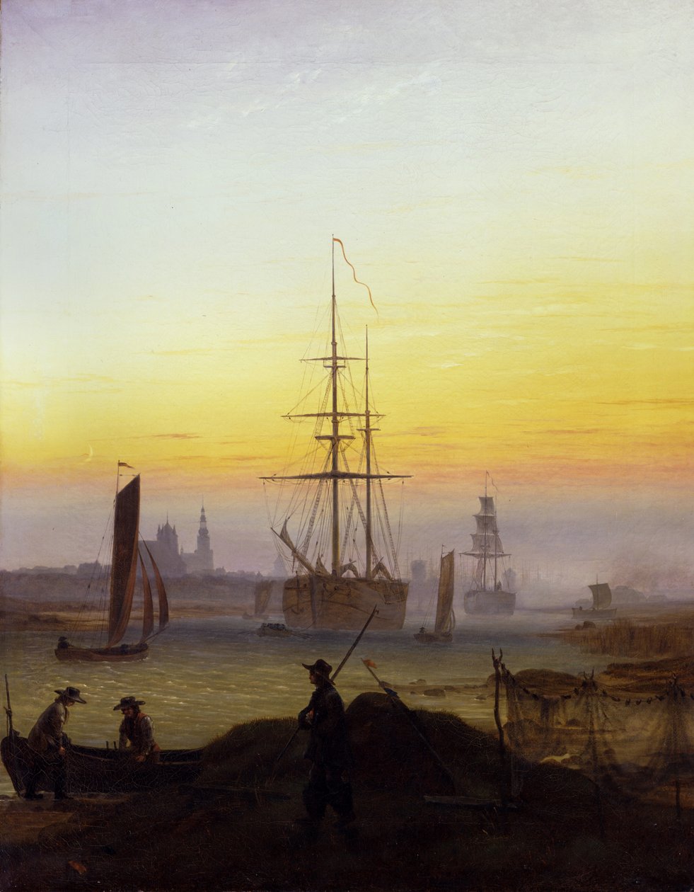 Au port de Greifswald - Caspar David Friedrich