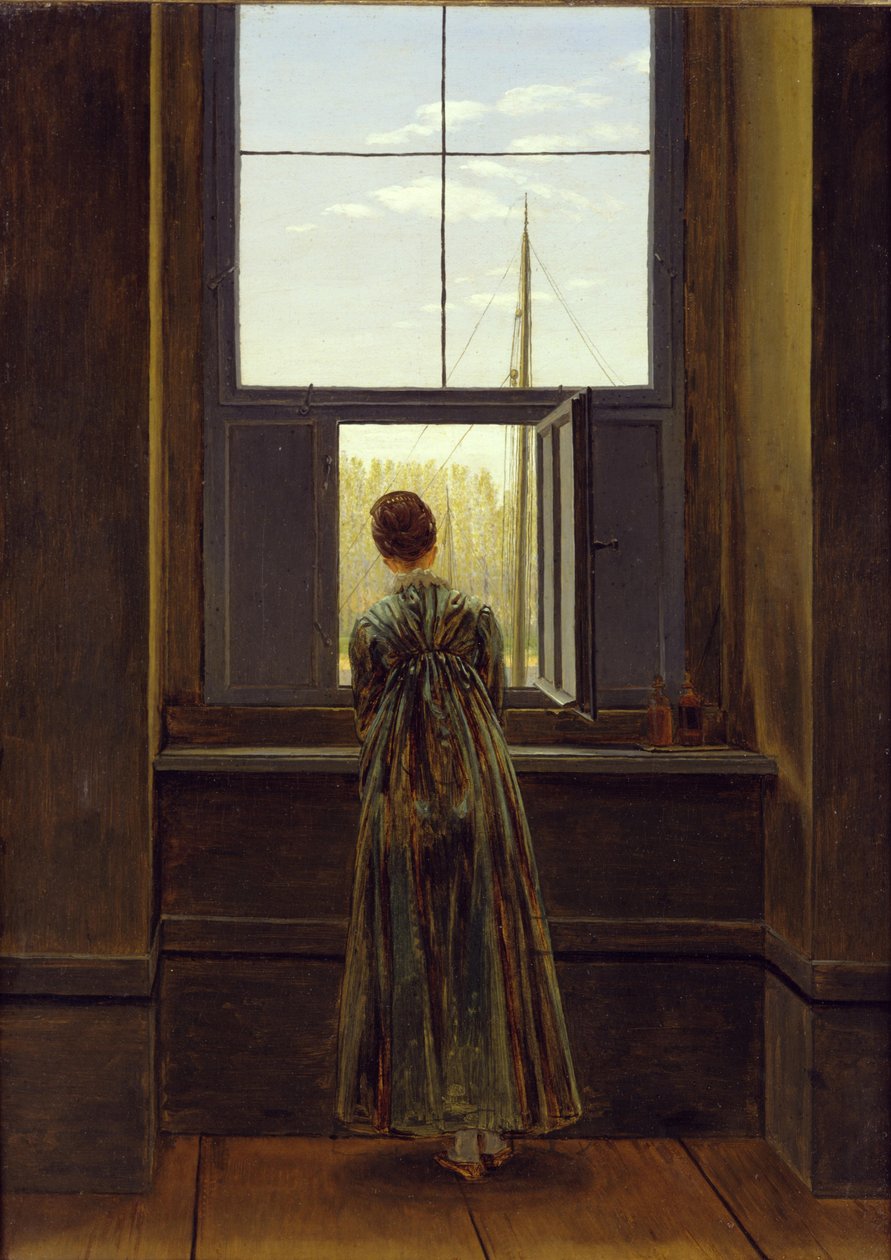 Femme à la fenêtre - Caspar David Friedrich