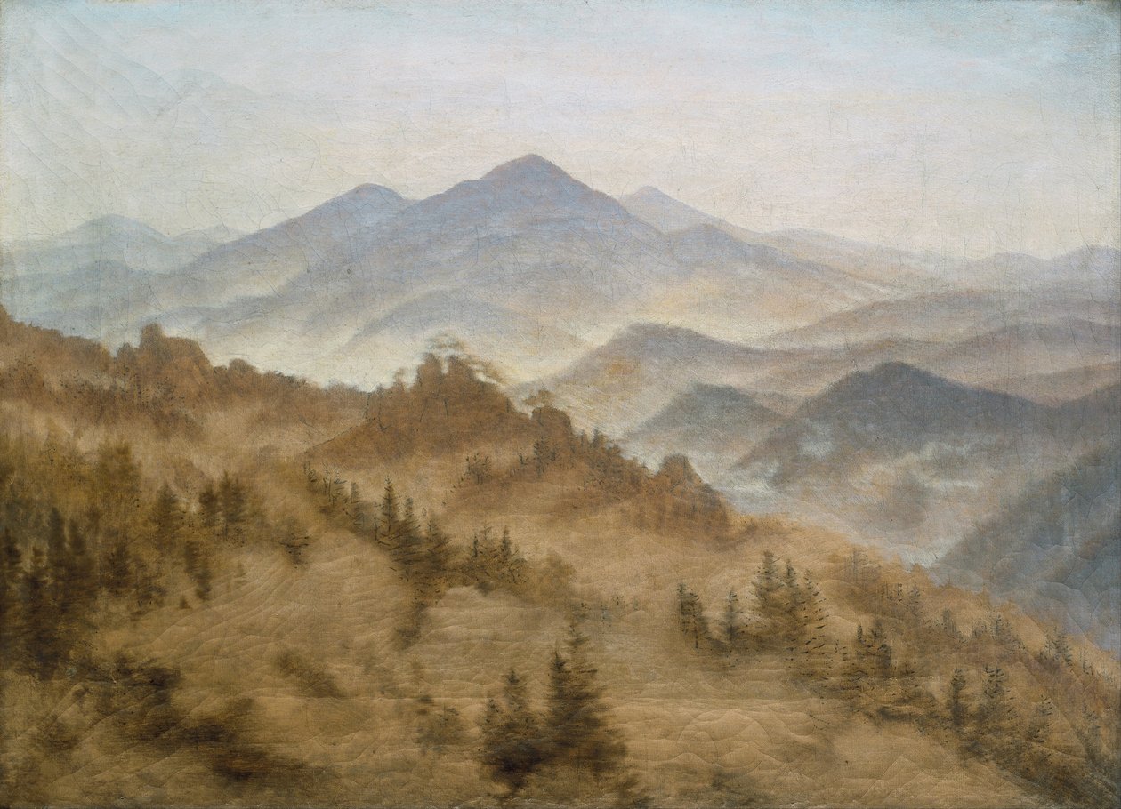 Paysage avec le Rosenberg dans les montagnes de Bohême - Caspar David Friedrich