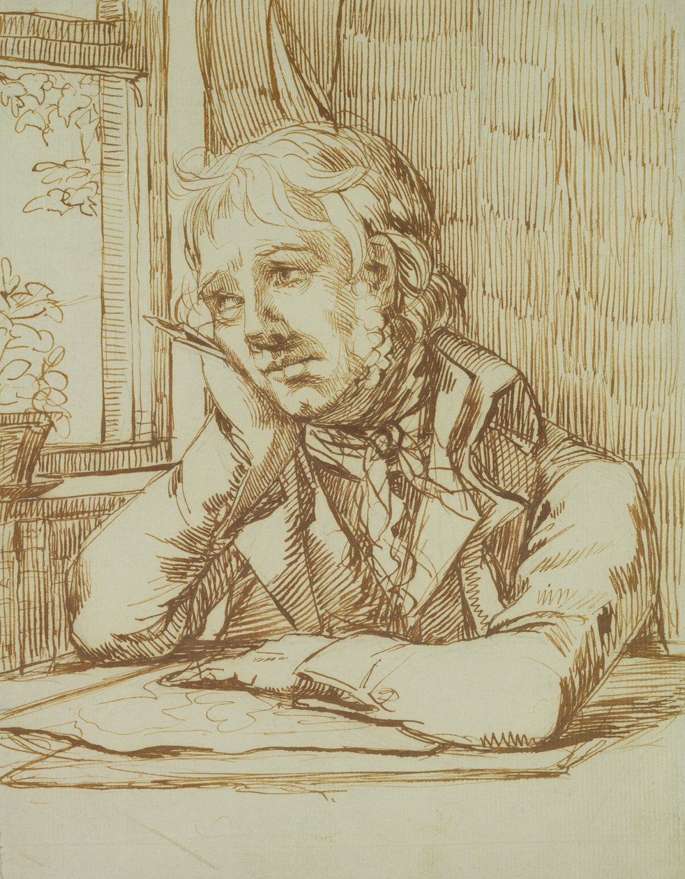 Autoportrait avec bras appuyé - Caspar David Friedrich