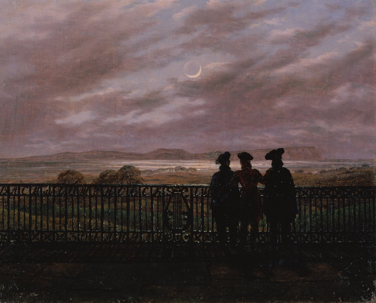 Les poètes Vasily Andreyevich Zhukovsky, Sergeyevich Ivan Turgenev et Aleksandr Ivanovich Turgenev, fin des années 1820 - Caspar David Friedrich