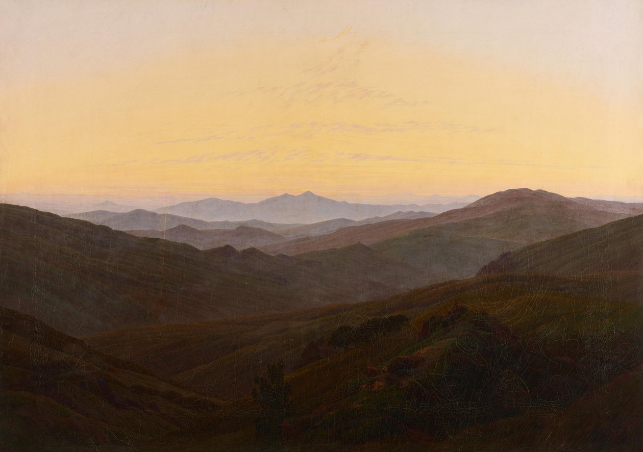 Avant le lever du soleil dans les montagnes - Caspar David Friedrich