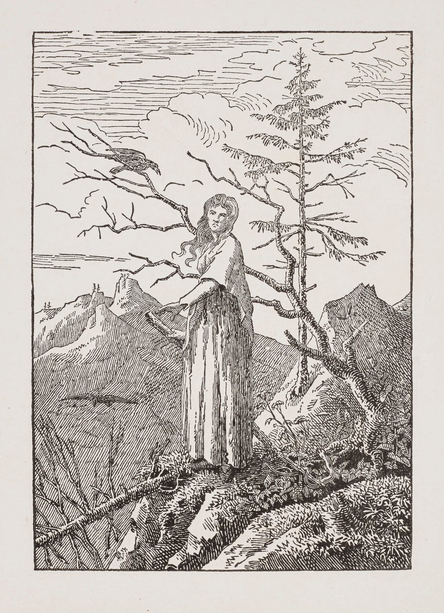 Femme avec le corbeau à l
