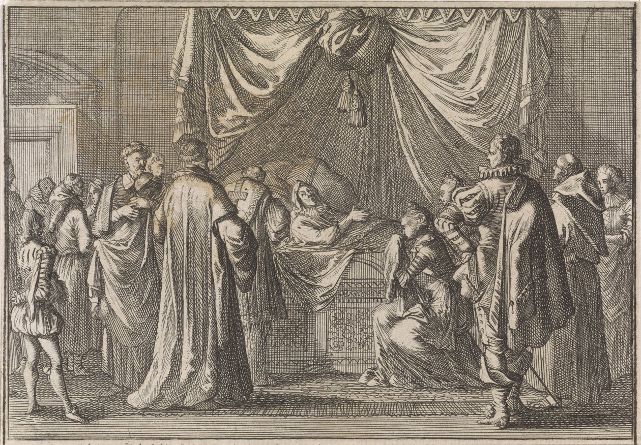 Le lit de mort de Marie de Médicis, 1642 - Caspar Luyken (attributed to)