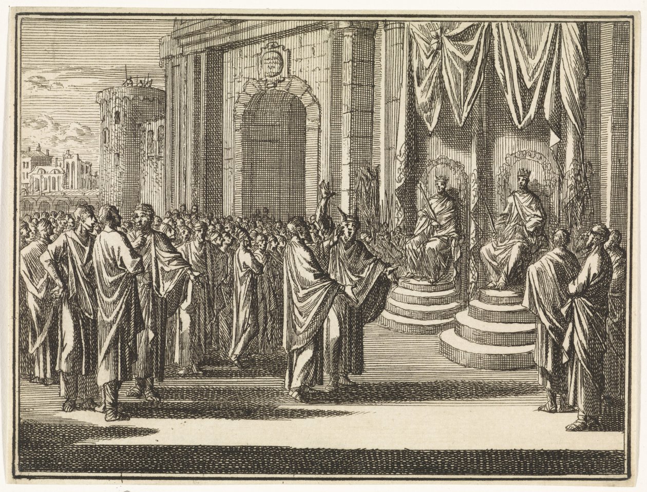 Le prophète Michée devant Josaphat et Achab - Caspar Luyken