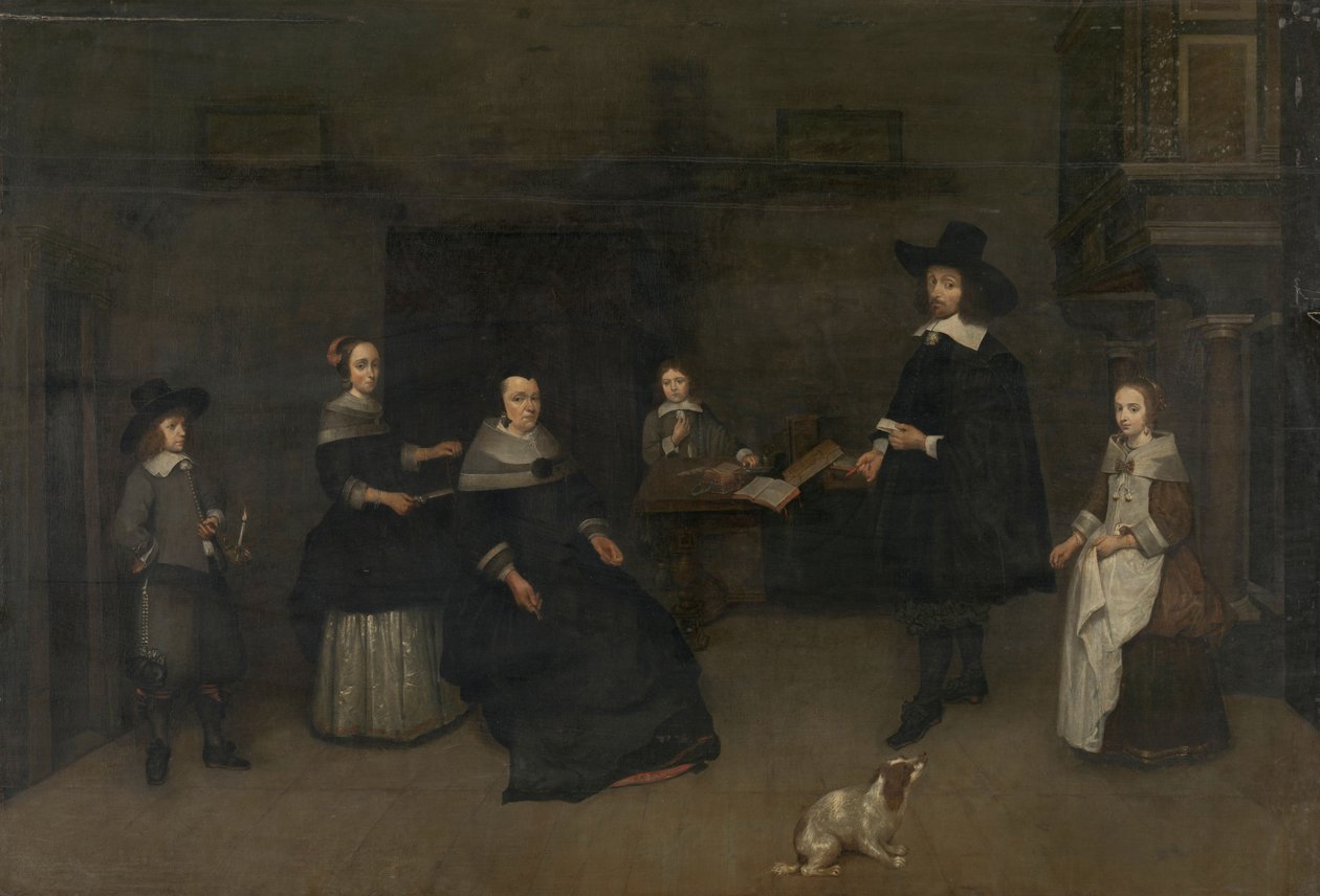 Scène de famille - Caspar Netscher