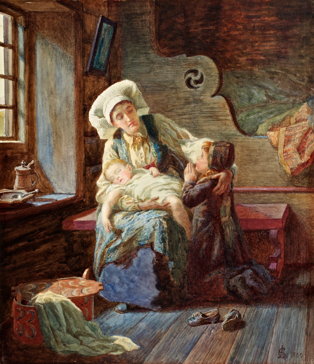 Soirée dans une maison norvégienne, 1882 - Catharine Adelaide Sparkes