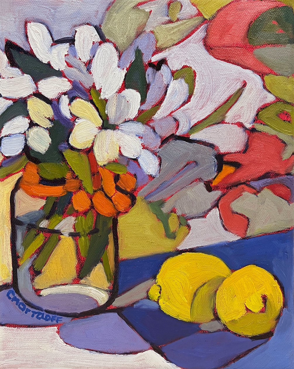Jardin abstrait vibrant, 2025 (huile) - Catherine J Martzloff