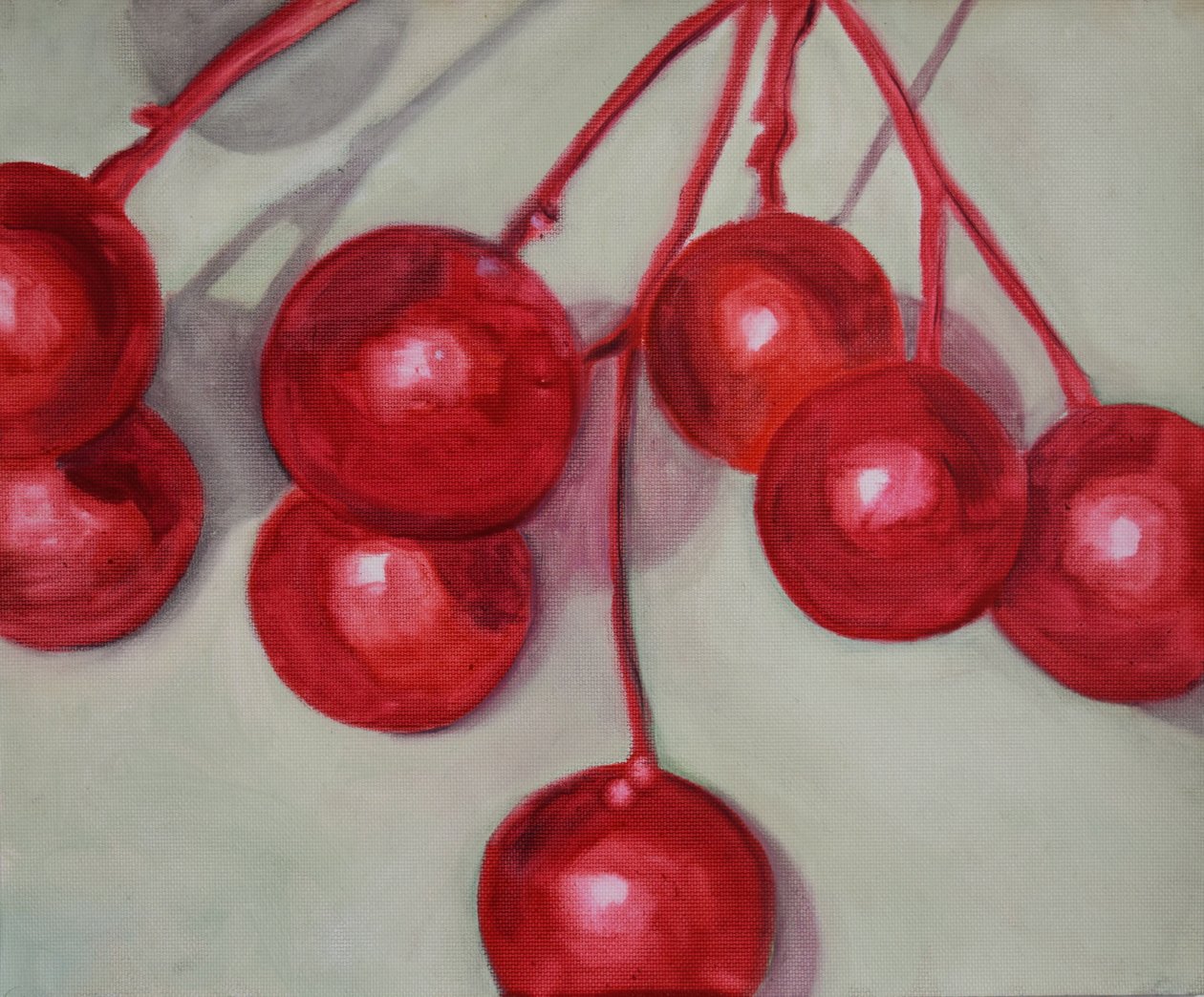 Cerises, 2013 (huile sur papier) - Cathy Lomax