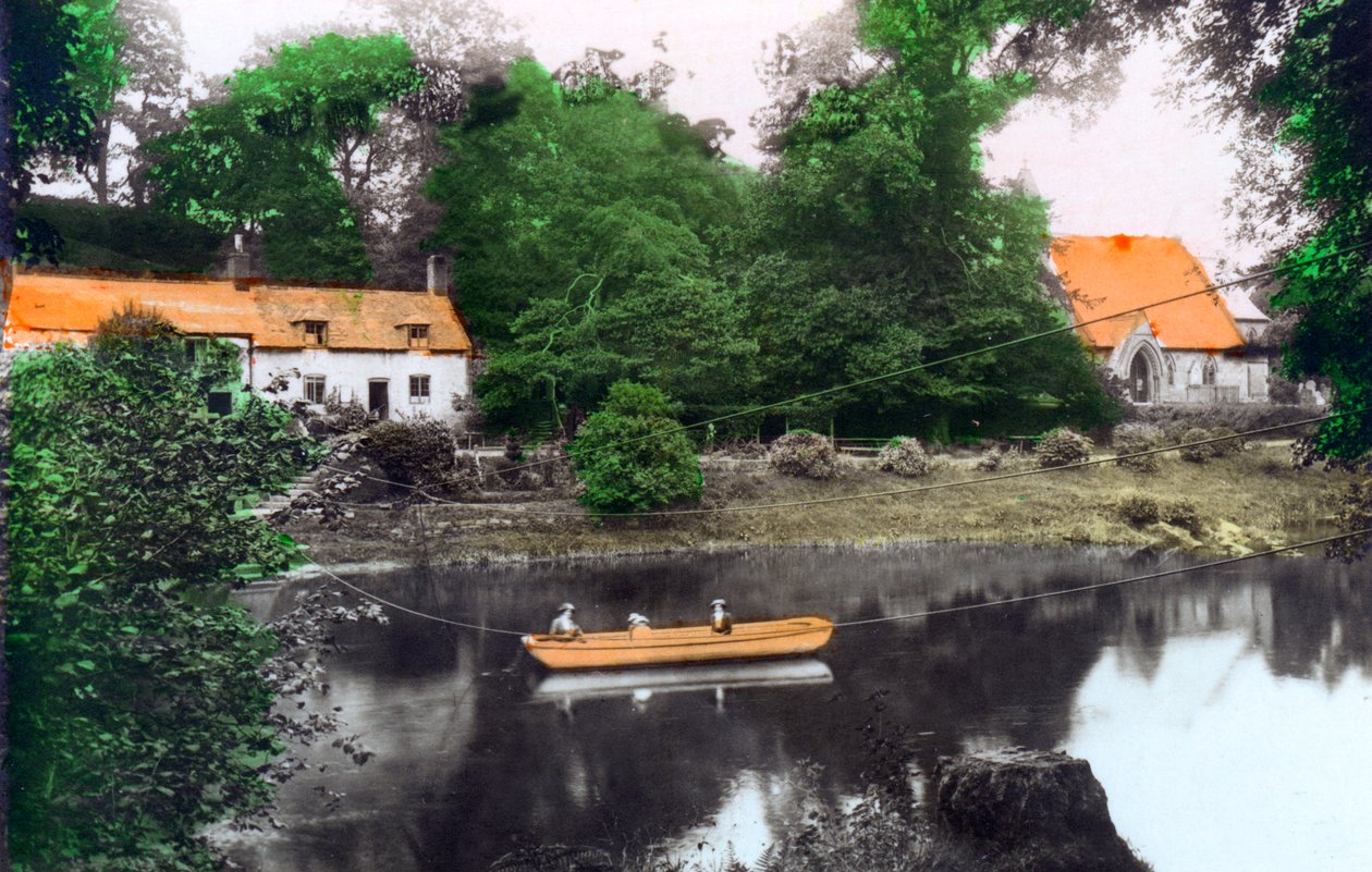 Erbistock Ferry et Église, Wrexham, 1926 - Cavenders Ltd