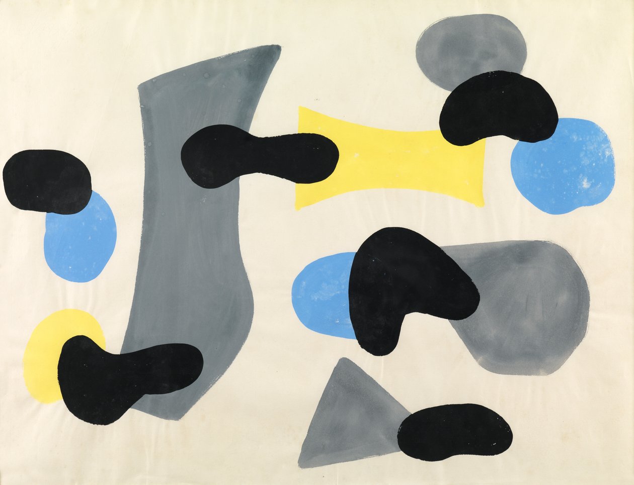 Composition, vers 1952 (gouache sur papier) - Caziel Caziel