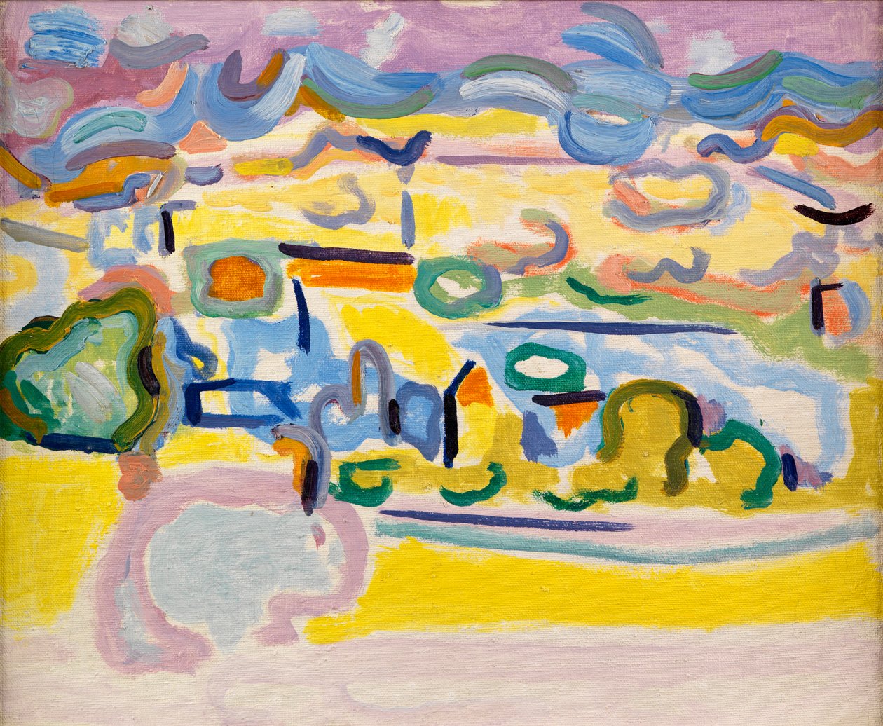 Paysage fauve, vers 1945 (huile sur toile) - Caziel Caziel