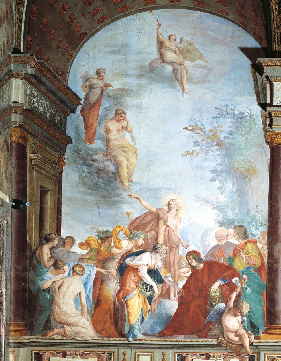Fresque de la Renommée et Sainte Anne - Les exploits de Lorenzo de Medici, dit le Magnifique - Cecco  Bravo