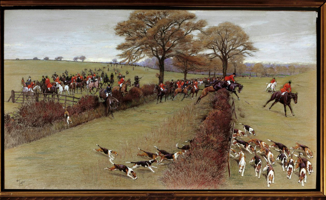 Scène de chasse, équipage South Berks - Cecil Charles Windsor Aldin