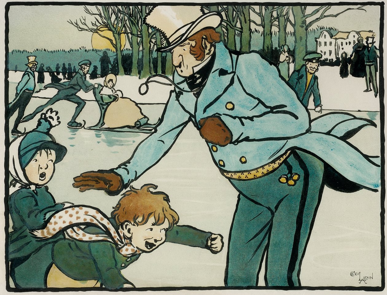 Vieux sports et jeux anglais : Patinage - Cecil Charles Windsor Aldin