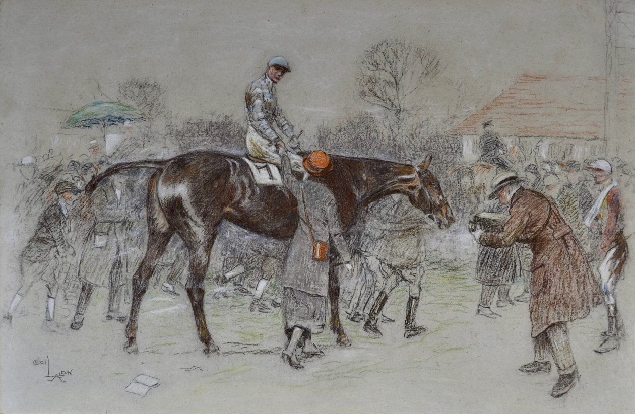 Mener le gagnant pendant que les bookmakers acclamaient, vers 1920-25 - Cecil Charles Windsor Aldin