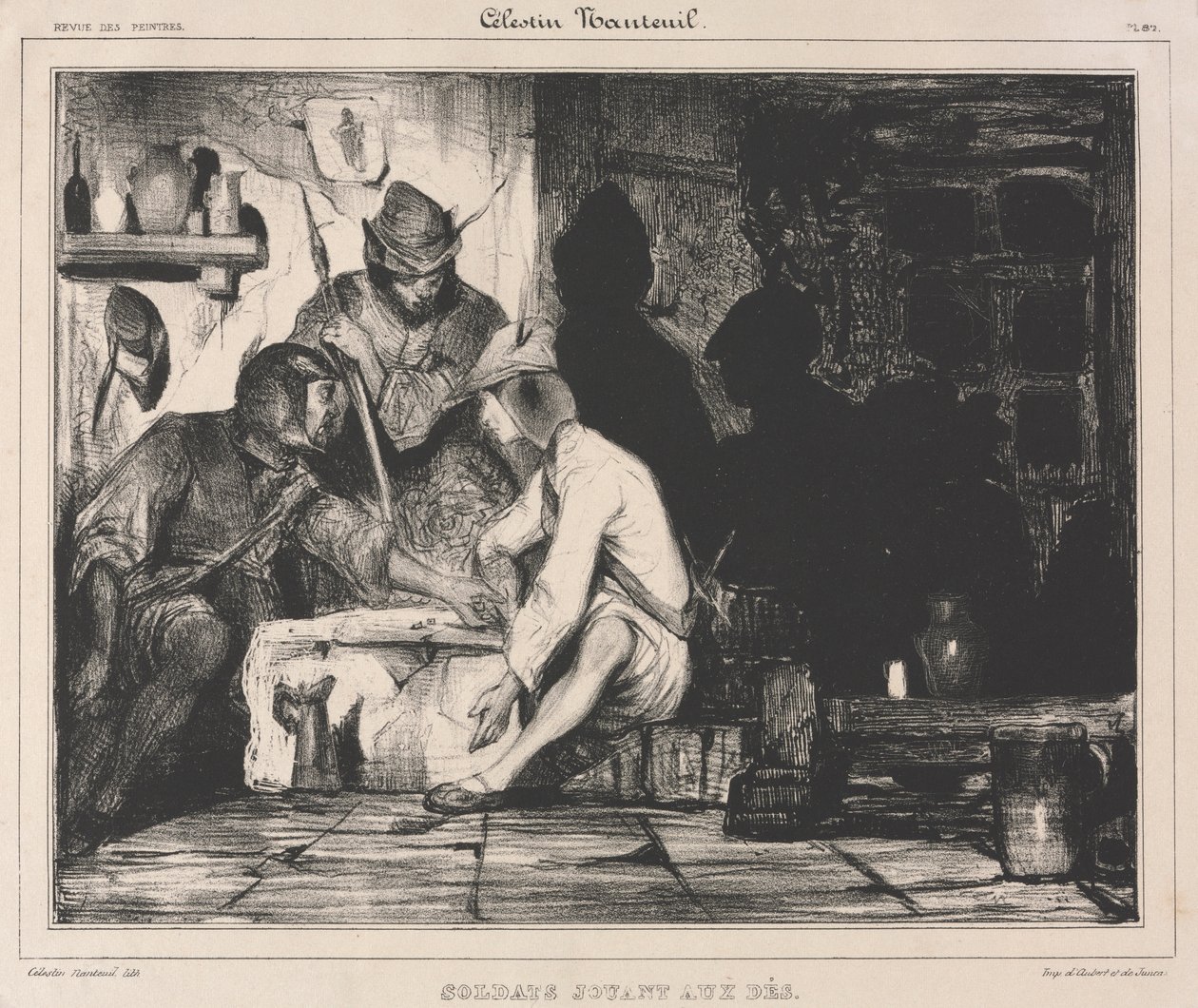 Soldats jouant aux dés - Celestin Francois Nanteuil