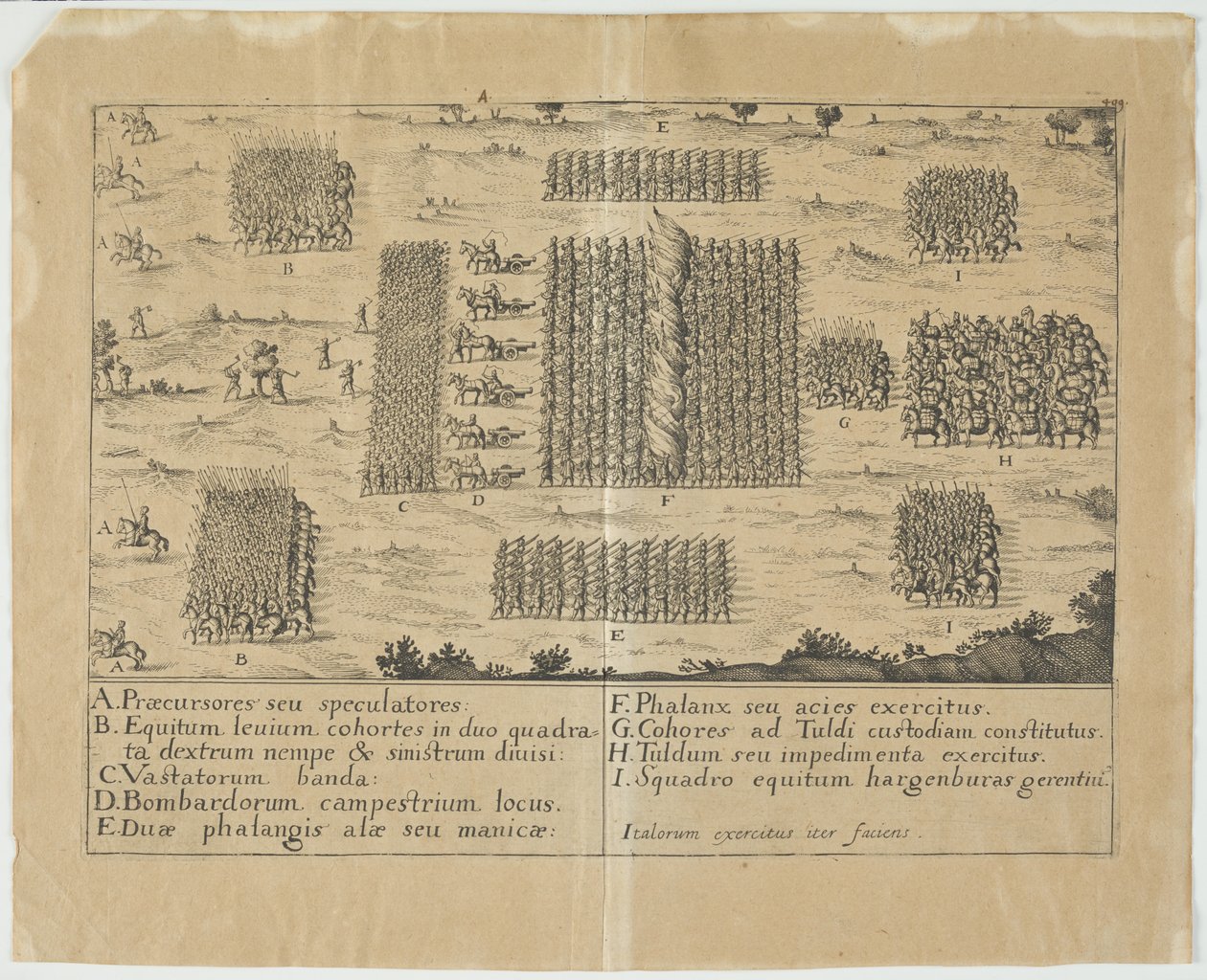 Armée italienne en marche (gravure) - Central European School