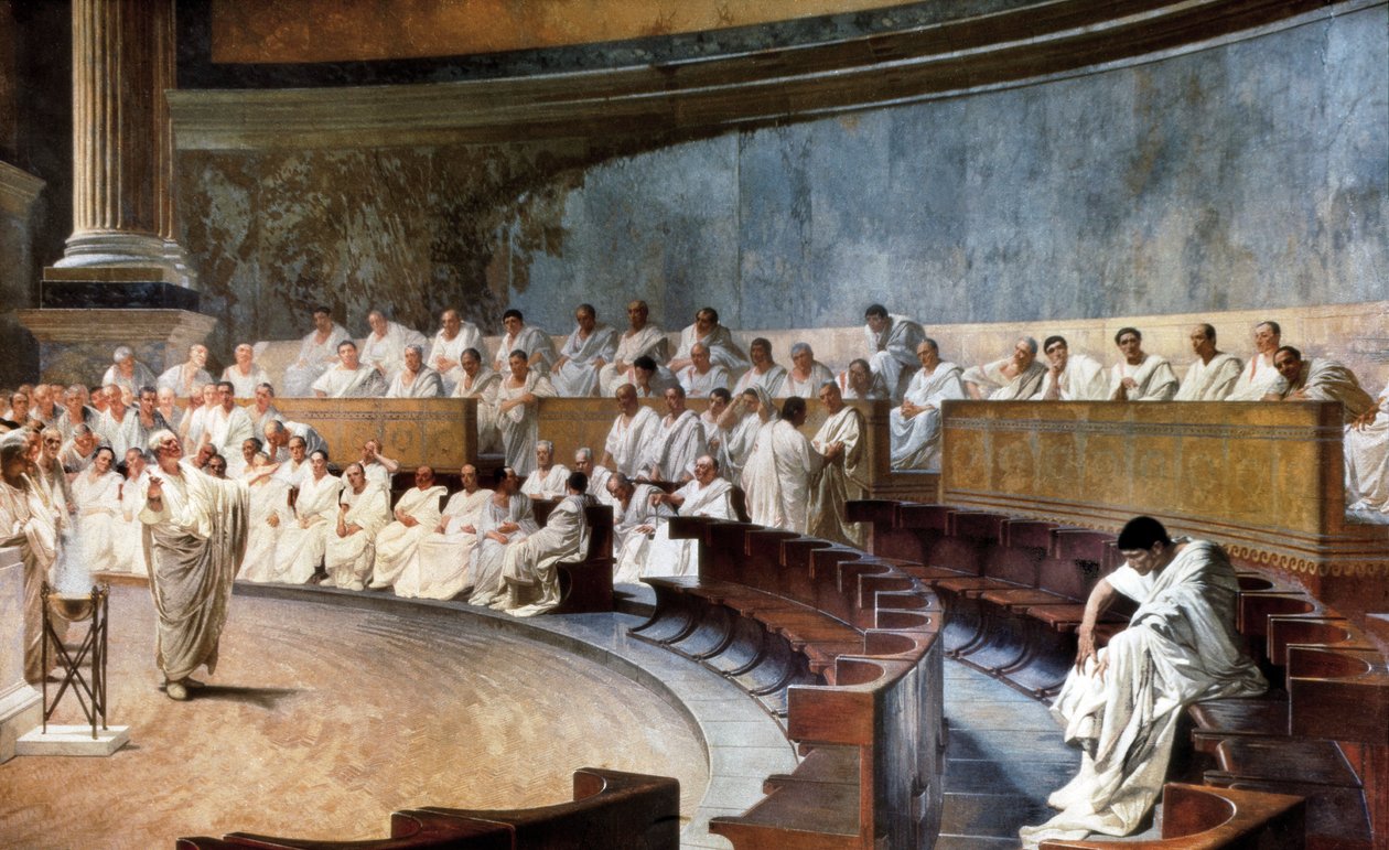 Cicéron au Sénat dénonçant Catilina (63 av. J.-C.) - Cesare Maccari