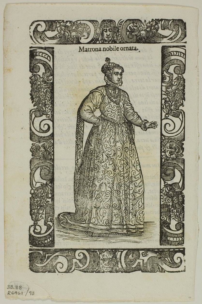 Feuillet de Habiti antichi e moderni, planche 93 des gravures sur bois des livres du XVIe siècle - Cesare Vecellio