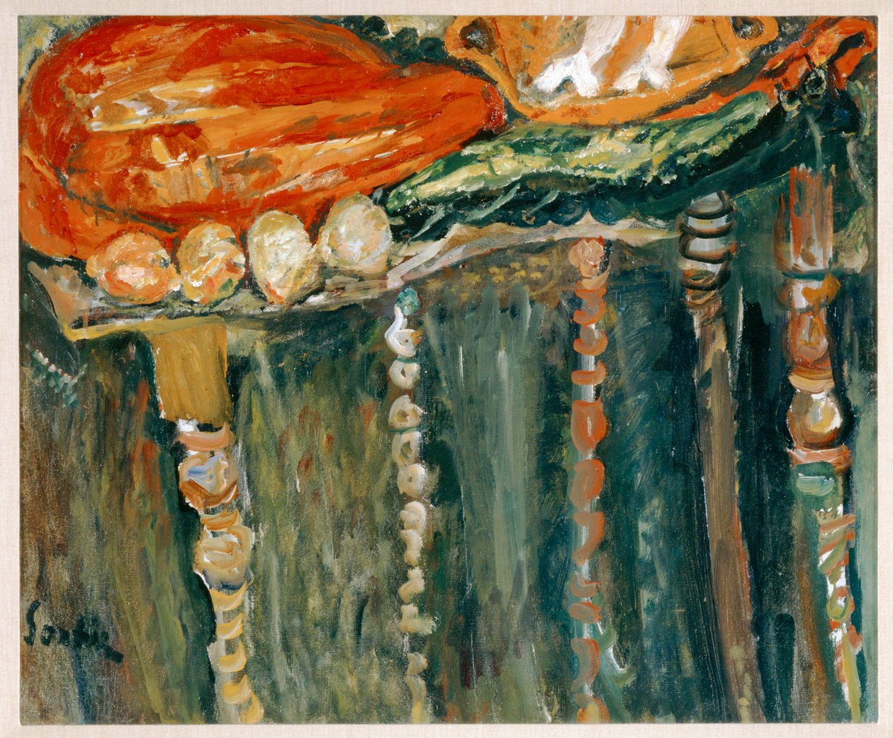 Nature morte au morceau de viande crue ... (peinture sur toile) - Chaim Soutine