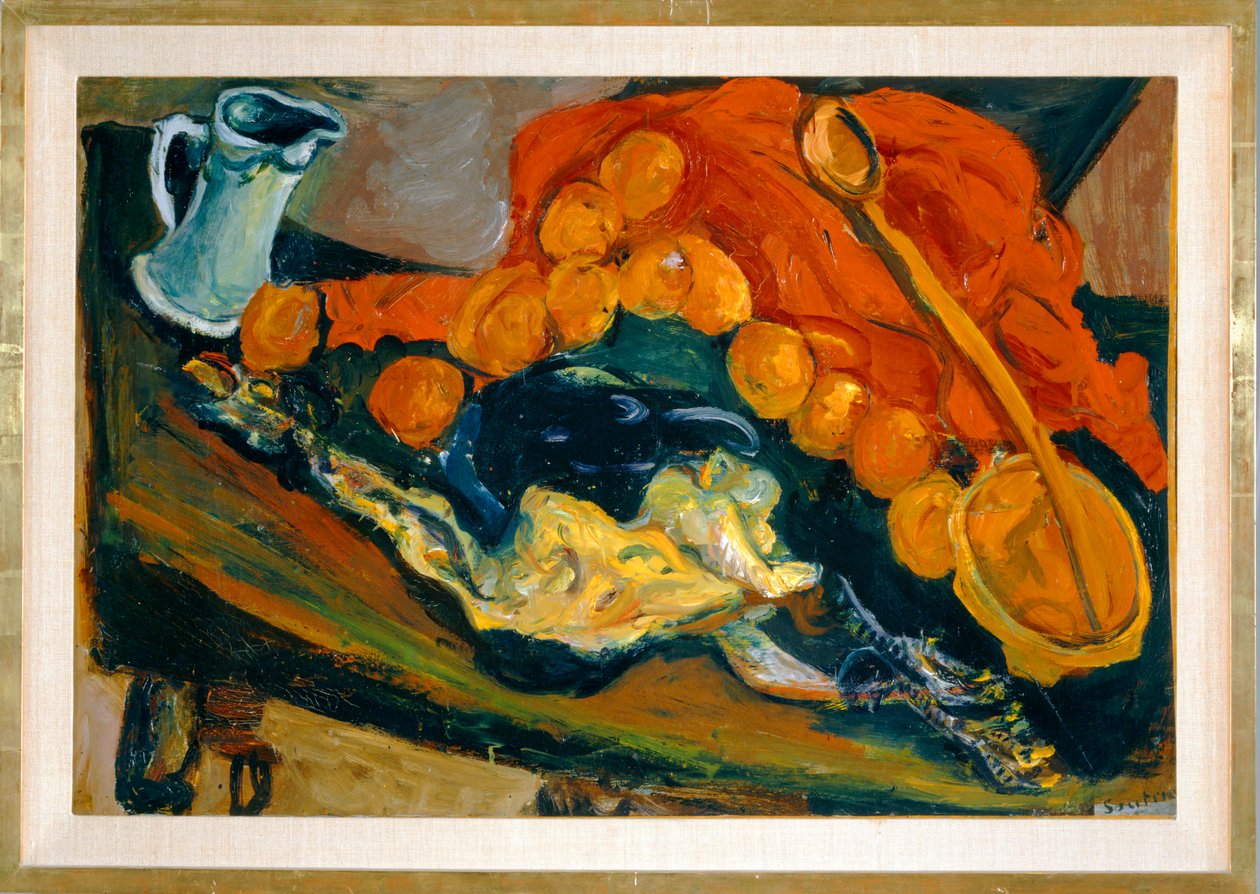 Nature morte au morceau de viande crue ... (peinture sur toile) - Chaim Soutine