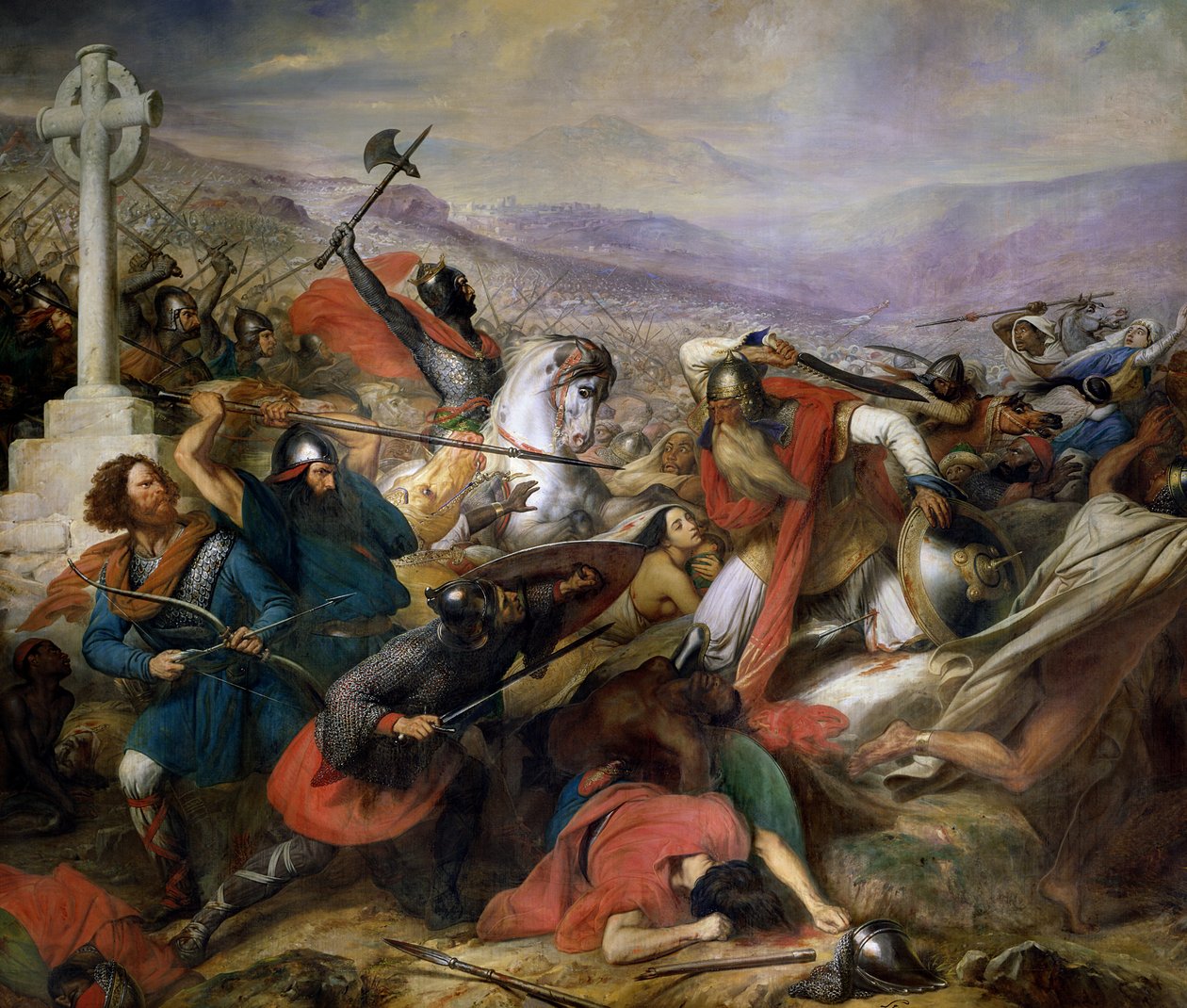 La Bataille de Poitiers, 25 octobre 732, remportée par Charles Martel, 1837 - Carl von Steuben