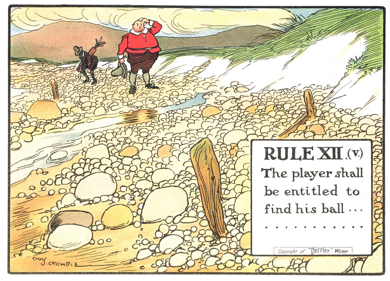 Règle XII (V) : Le joueur a le droit de trouver sa balle..., des 