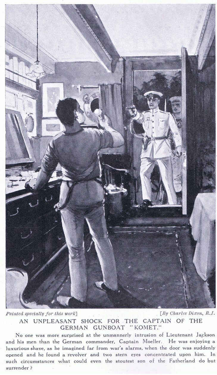 Un choc désagréable pour le capitaine du canonnière allemande Komet octobre 1914 - Charles Edward Dixon