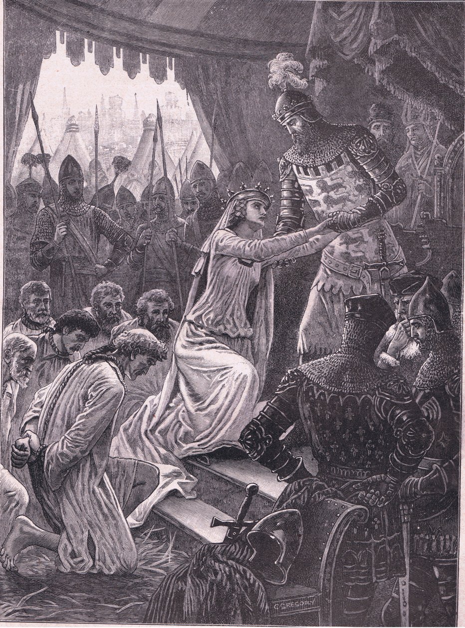 La reine Philippa intercédant pour les bourgeois de Calais, 1347 - Charles Gregory