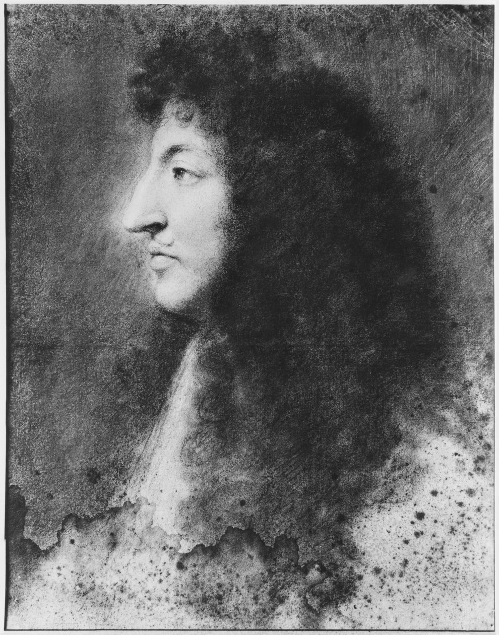 Portrait de Louis XIV, jeune, de profil à gauche, vers 1669-70 - Charles Le Brun