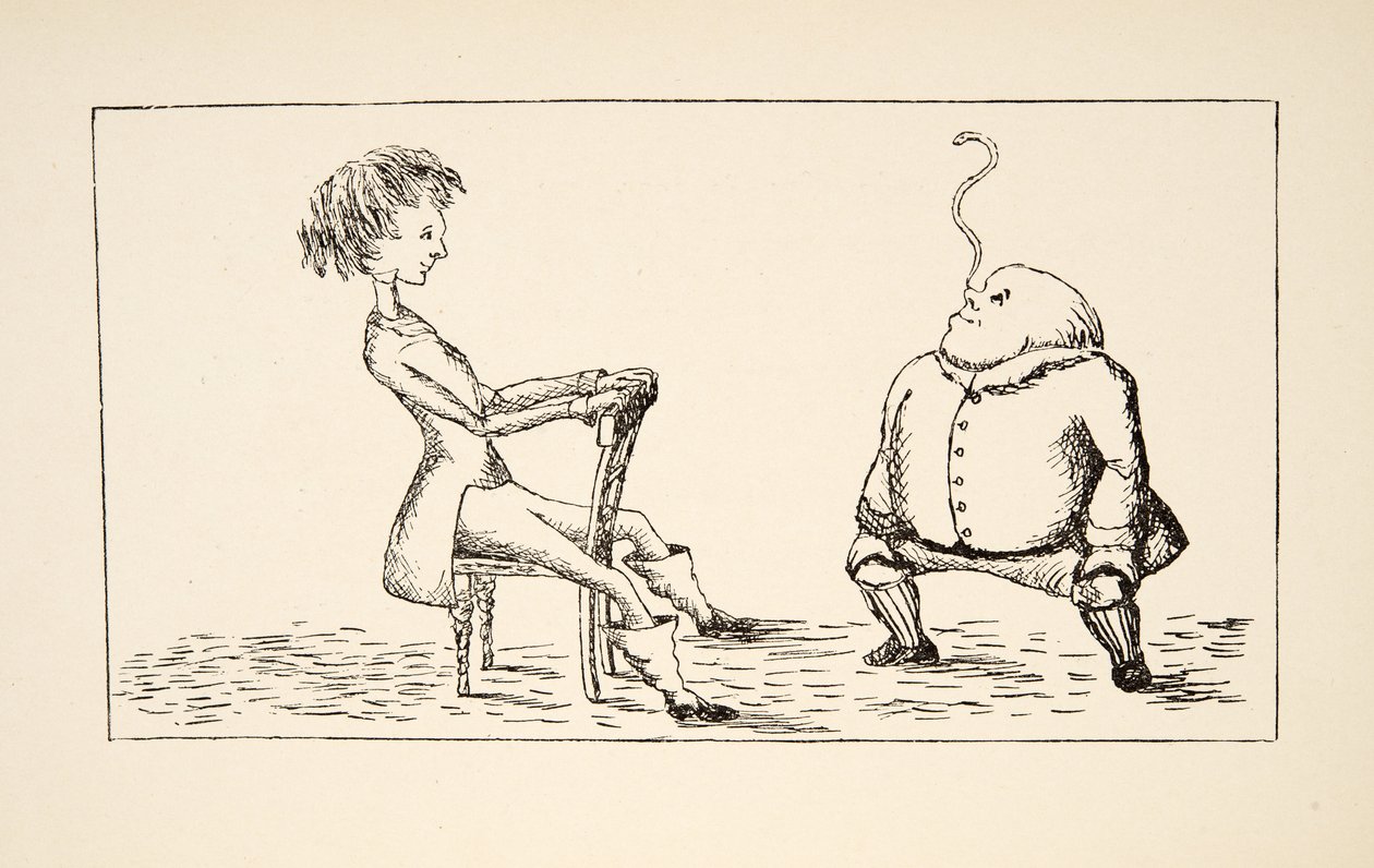 Père William équilibrant une anguille sur son nez, illustration des Aventures d