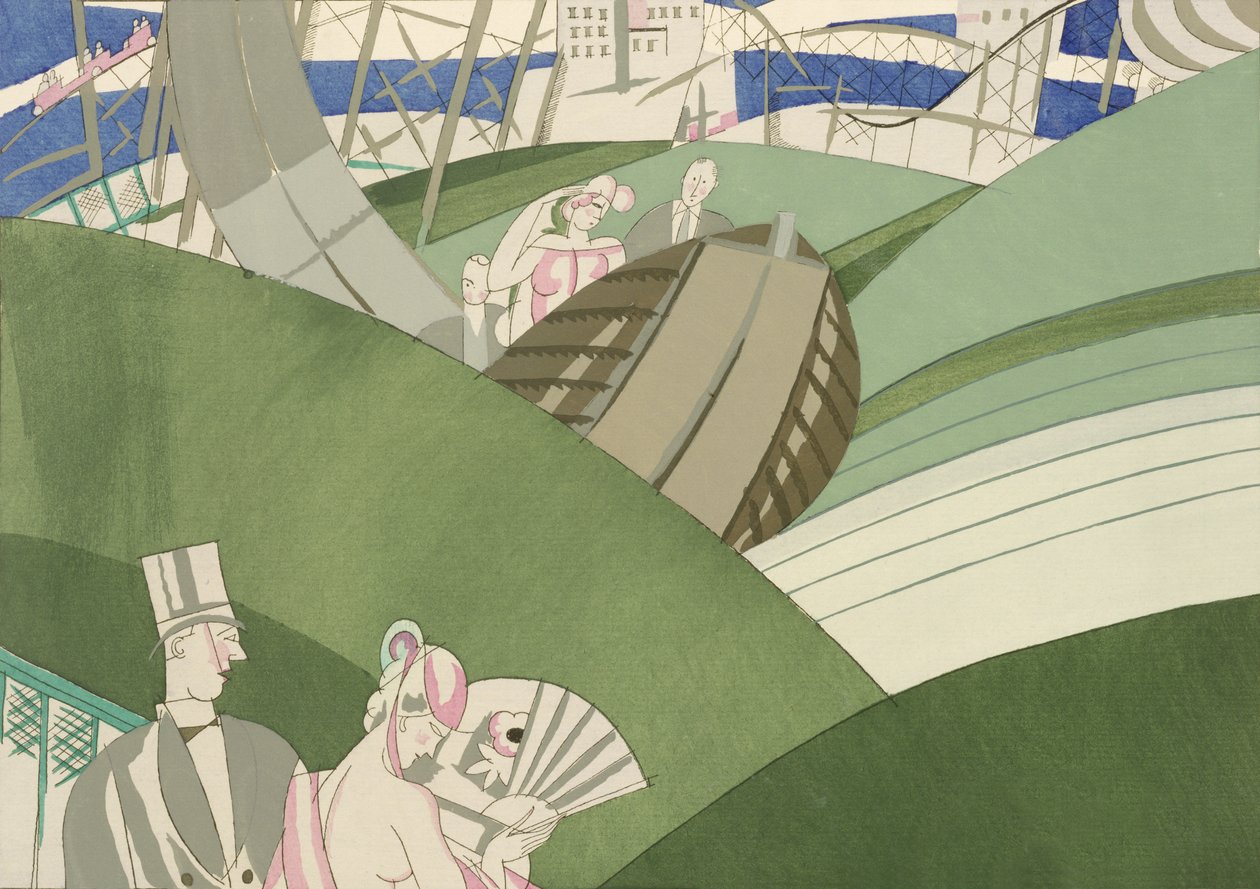 Le toboggan à la foire, vers 1920 - Charles Martin