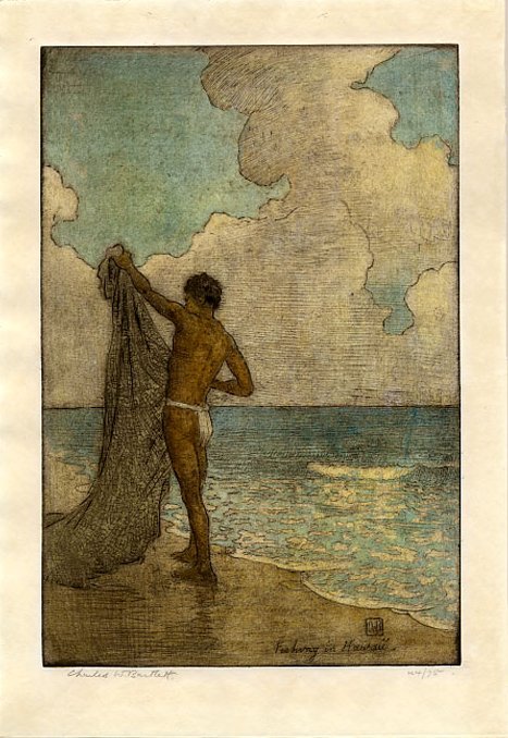 Pêche à Hawaï - Charles William Bartlett
