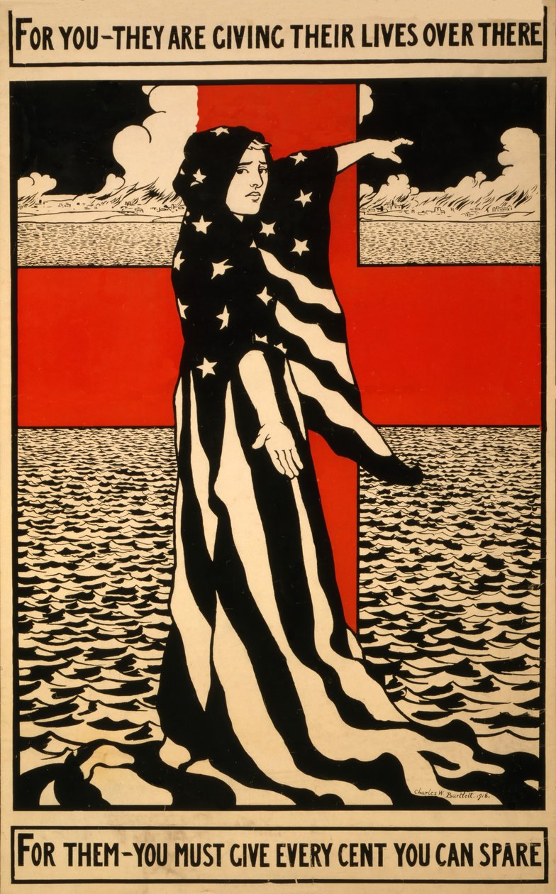 Affiche de collecte de fonds pour la Croix-Rouge, pub. 1918 - Charles William Bartlett