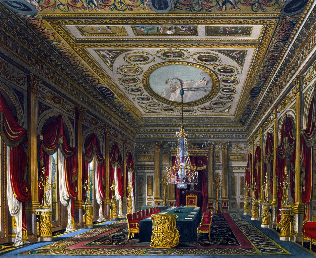 Salle du trône, gravure de Thomas Sutherland (1785-1838), d