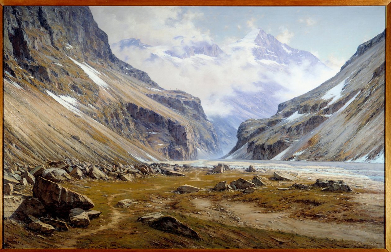 La vallée du Vénéon à Saint-Christophe-en-Oisans dans les Alpes - Charles Alexandre Bertier