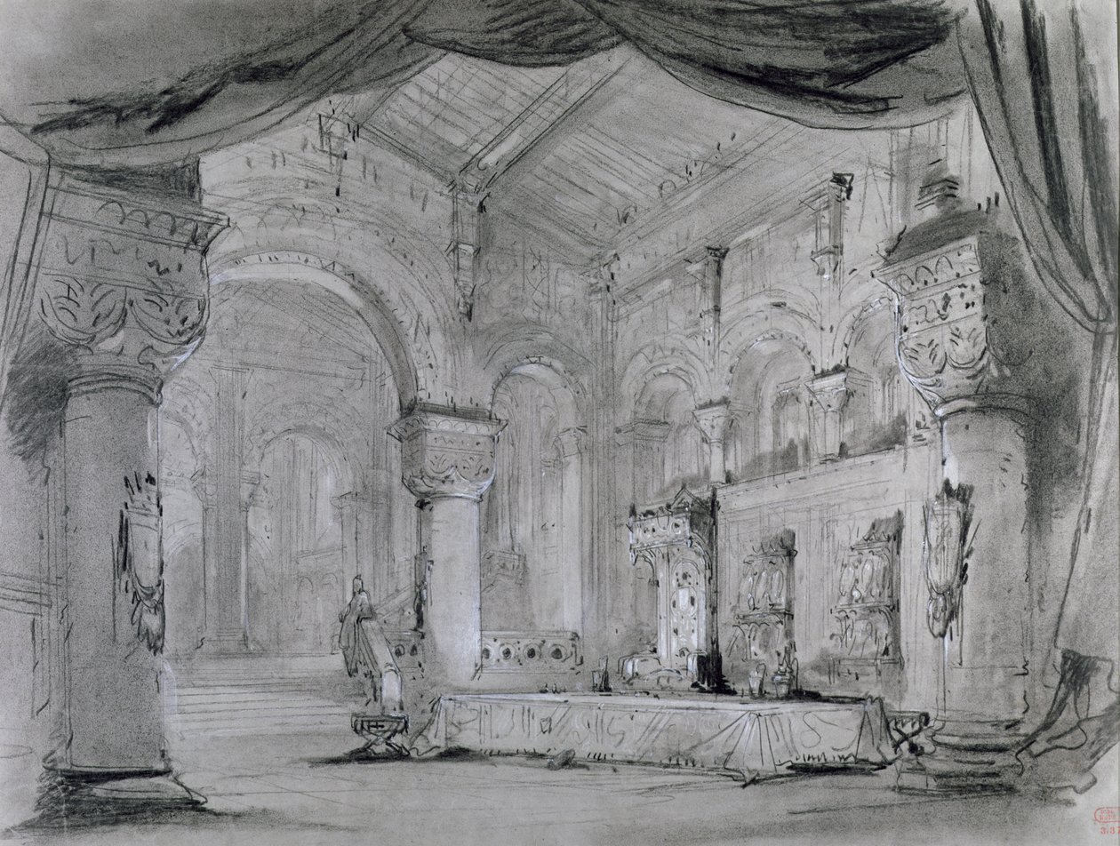 Décor de palais pour une représentation de l