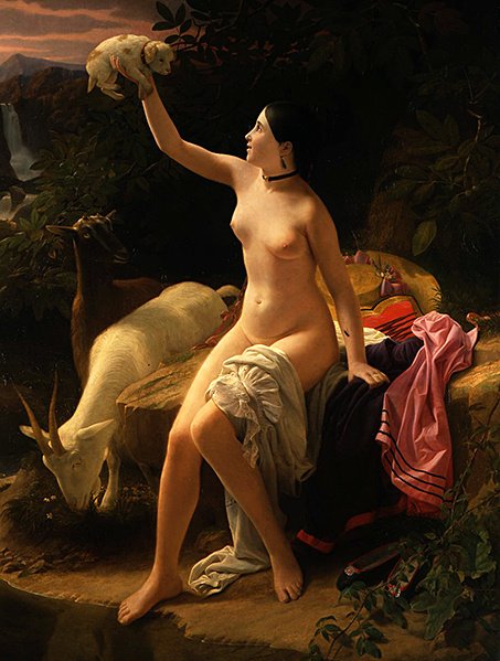 Une idylle pastorale - Charles Auguste Steuben