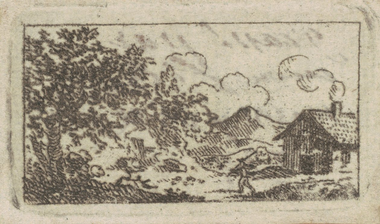 Paysage avec maison - Charles B. J. Févret de Saint Mémin